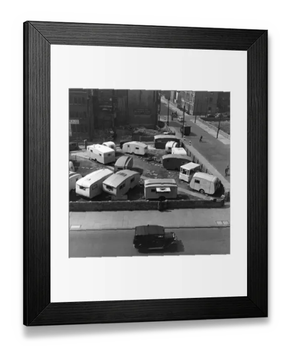 Framed Print : Five years after on Londons blitzed sites - Putting a bombed site to commercial use Framed Print : Five years after on Londons blitzed sites - Putting a bombed site to commercial use