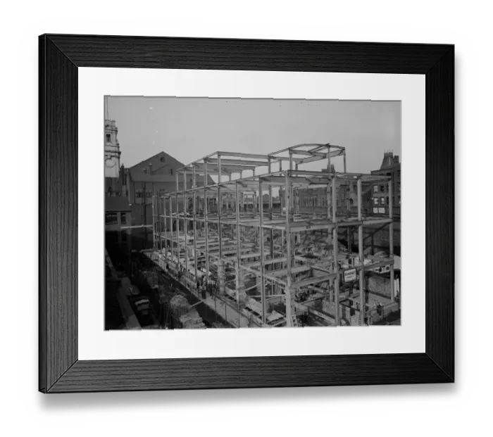 Framed Print : Shoreditch Town Hall, steelwork by E Wood and Company. 1937 Framed Print : Shoreditch Town Hall, steelwork by E Wood and Company. 1937