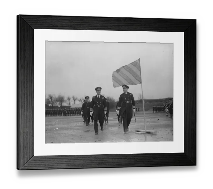 Framed Print : Admiral Evan inspects Navy training school commanded by man who rose from boy to Captains rank Framed Print : Admiral Evan inspects Navy training school commanded by man who rose from boy to Captains rank