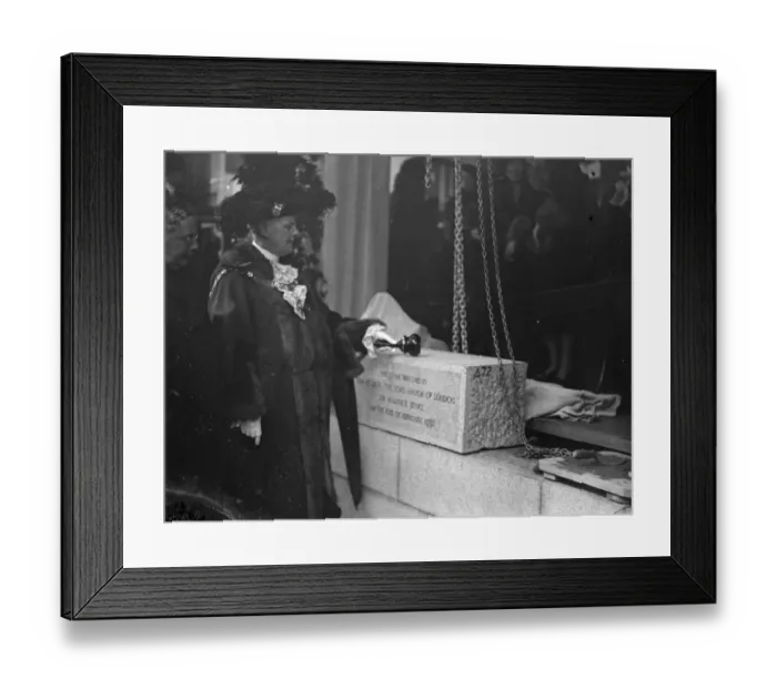 Framed Print : Lord Mayor lays foundation stone of Britains greatest telephone building in London Framed Print : Lord Mayor lays foundation stone of Britains greatest telephone building in London