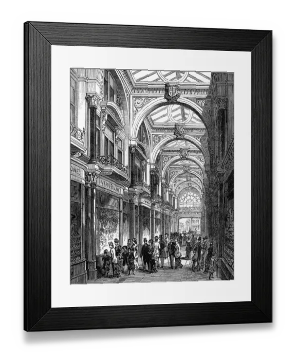Framed Print : The New Arcade, Old Bond Street, London; interior. 1880 Framed Print : The New Arcade, Old Bond Street, London; interior. 1880