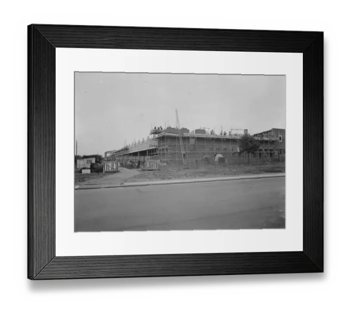 Framed Print : The Ascott Gas, Water, Gesyers Works Ltd at Neasden, under construction. 1937 Framed Print : The Ascott Gas, Water, Gesyers Works Ltd at Neasden, under construction. 1937