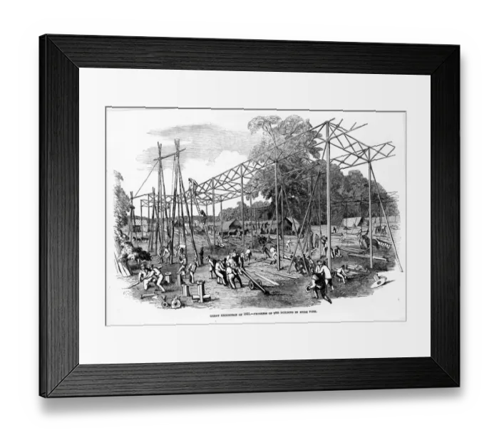 Framed Print : The Great Exhibition of 1851 - progress of the building in Hyde Park Framed Print : The Great Exhibition of 1851 - progress of the building in Hyde Park