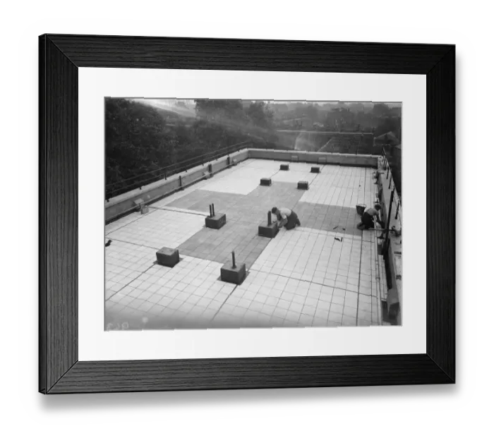 Framed Print : Workers from Val De Travers Asphalt Limited, a paving company, working on paving Framed Print : Workers from Val De Travers Asphalt Limited, a paving company, working on paving