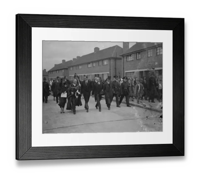 Framed Print : Duke of Kent opens new housing estate. The Duke of Kent opened the Hampstead Council s Framed Print : Duke of Kent opens new housing estate. The Duke of Kent opened the Hampstead Council s