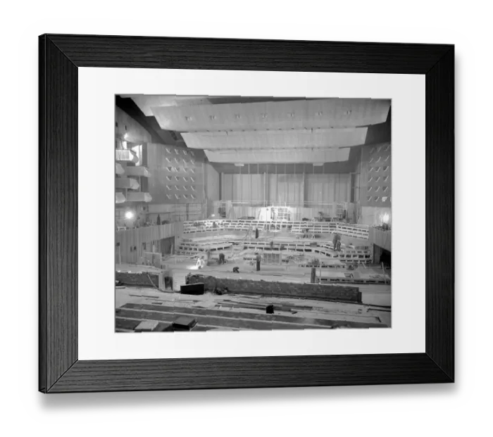 Framed Print : London: Interior view of the new Concert Hall which when completed is likely to rank Framed Print : London: Interior view of the new Concert Hall which when completed is likely to rank