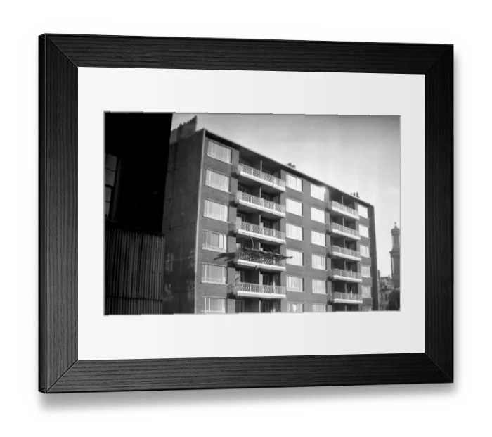 Framed Print : Post war development : New pre - fabricated council flats at Cromer Street, St Pancras Framed Print : Post war development : New pre - fabricated council flats at Cromer Street, St Pancras