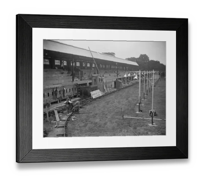 Framed Print : New Brixton greyhound track built in record time. When the new Brixton greyhound