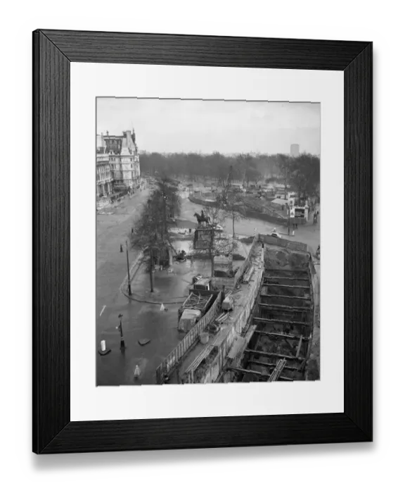 Framed Print : Construction work on the building of the new traffic underpass has started at Hyde Framed Print : Construction work on the building of the new traffic underpass has started at Hyde