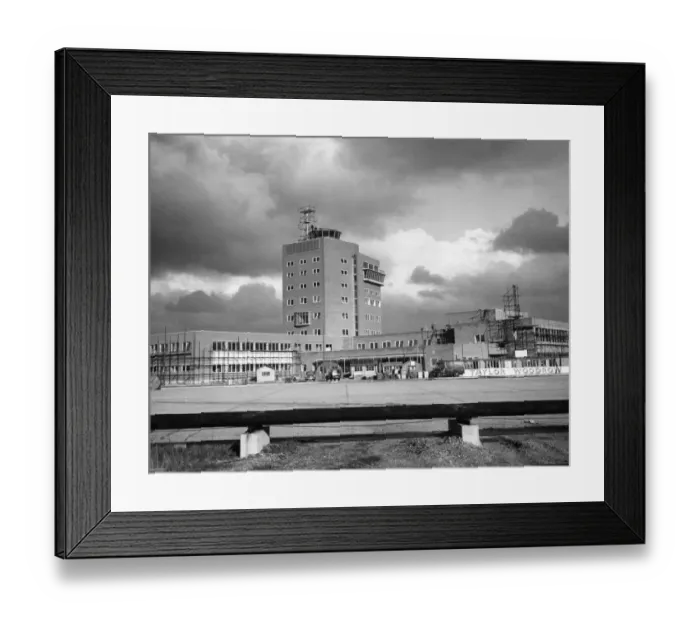Framed Print : Control Building and Tower of London Airport 1955