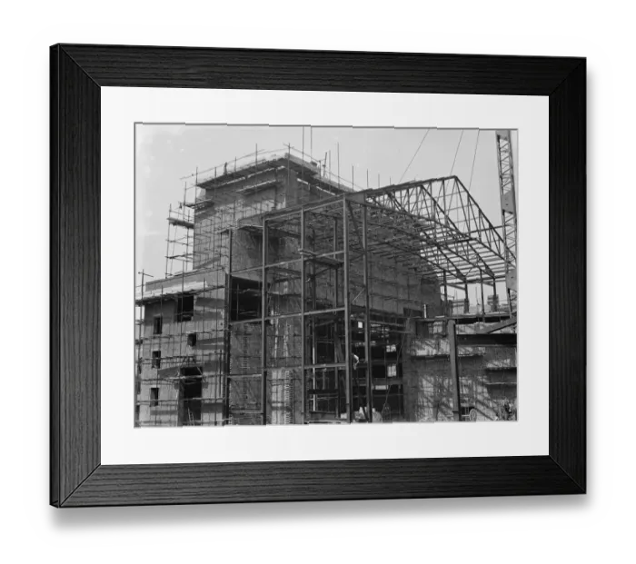 Framed Print : New Gaumont cinema being built on the High Street in Bromley, London. 1936