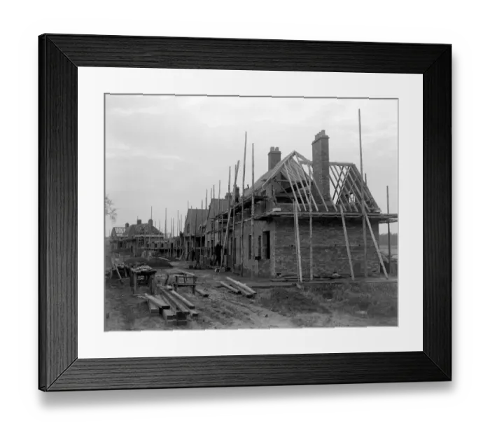 Framed Print : The Slough Trading Depot. Building houses on the estate. 8 December 1920 Framed Print : The Slough Trading Depot. Building houses on the estate. 8 December 1920