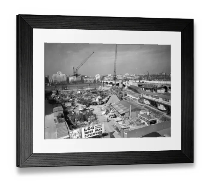 Framed Print : The reconstruction of post war London. The London Councils South Bank Development Scheme Framed Print : The reconstruction of post war London. The London Councils South Bank Development Scheme