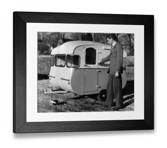 Framed Print : London : A scaled-down model of a real caravan, costing £300, has been presented to Prince Charles Framed Print : London : A scaled-down model of a real caravan, costing £300, has been presented to Prince Charles