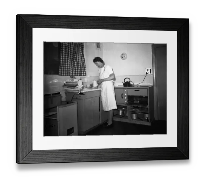Framed Print : All-eelctric kitchens for British post-war houses An exhibition of four working Framed Print : All-eelctric kitchens for British post-war houses An exhibition of four working
