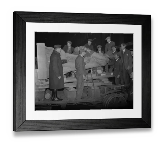 Framed Print : A herculean task. A giant statue of Hercules was removed in the early hours of Framed Print : A herculean task. A giant statue of Hercules was removed in the early hours of