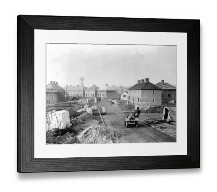 Framed Print : Londons First Really Permanent Houses, 1st February 1946 The first four of London s Framed Print : Londons First Really Permanent Houses, 1st February 1946 The first four of London s