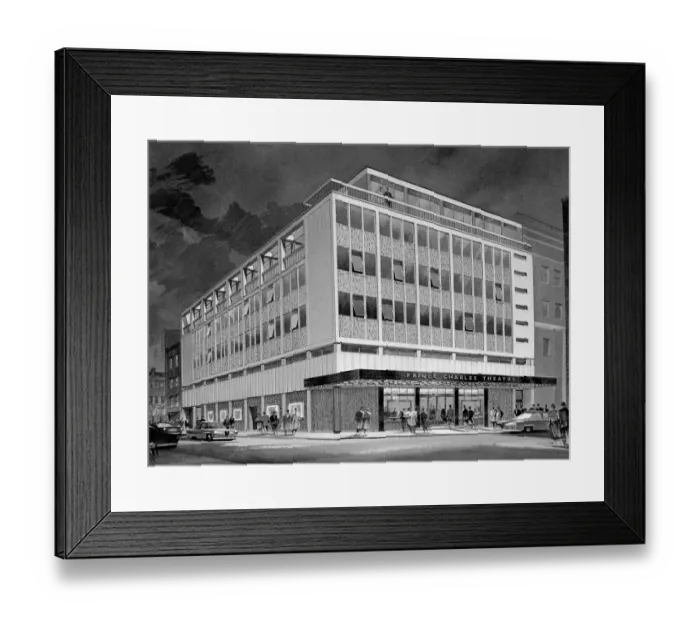 Framed Print : An artists impression of the Prince Charles Theatre in Leicester Place off London Framed Print : An artists impression of the Prince Charles Theatre in Leicester Place off London