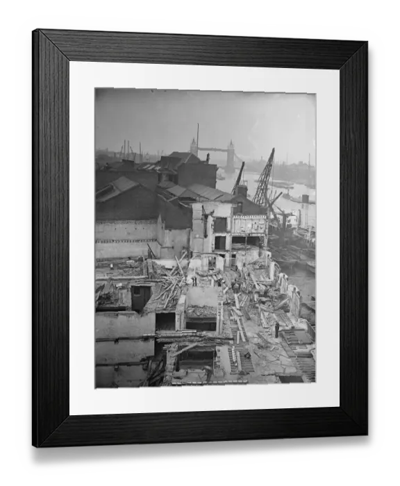 Framed Print : Demolition and construction at London Bridge. Demolition and construction work Framed Print : Demolition and construction at London Bridge. Demolition and construction work