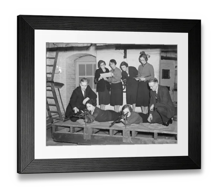 Framed Print : London office girls become expert with the rifle. Girls employed in the offices Framed Print : London office girls become expert with the rifle. Girls employed in the offices