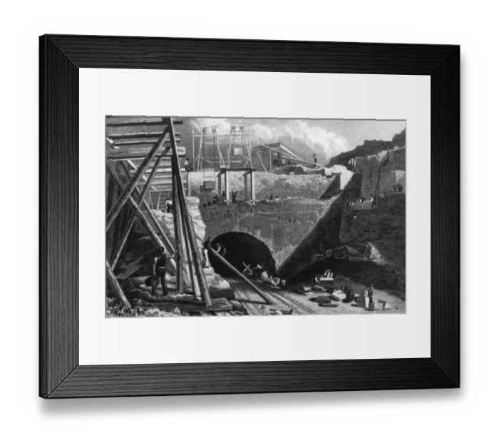Framed Print : Building London to Manchester railway 1830 Framed Print : Building London to Manchester railway 1830