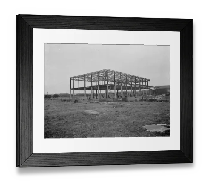 Framed Print : The Ascott Gas, Water, Gesyers Works Ltd, at Neasden under construction. 1937 Framed Print : The Ascott Gas, Water, Gesyers Works Ltd, at Neasden under construction. 1937