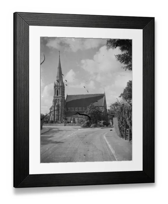 Framed Print : An exterior view of St John the Evangelist church in Bexley, London. 1939 Framed Print : An exterior view of St John the Evangelist church in Bexley, London. 1939