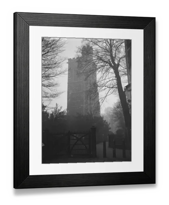 Framed Print : The thirteenth century bell tower at Hornsey which has survived two churches Framed Print : The thirteenth century bell tower at Hornsey which has survived two churches