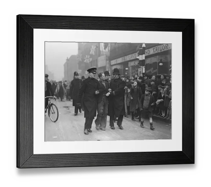 Framed Print : Police arrest man as king and queen arrived at Peoples Palace. As the king Framed Print : Police arrest man as king and queen arrived at Peoples Palace. As the king