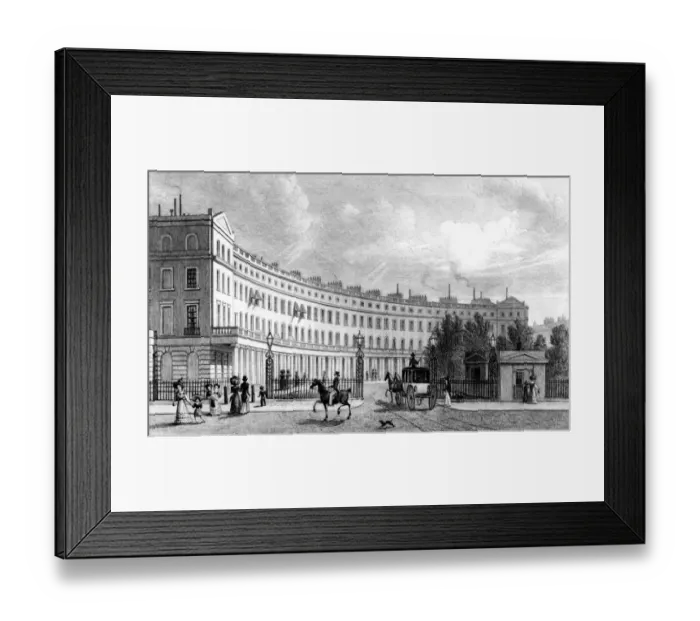 Framed Print : East side of Park Crescent by John Nash, engraved by J. Redway after Thomas H. Shepherd Framed Print : East side of Park Crescent by John Nash, engraved by J. Redway after Thomas H. Shepherd