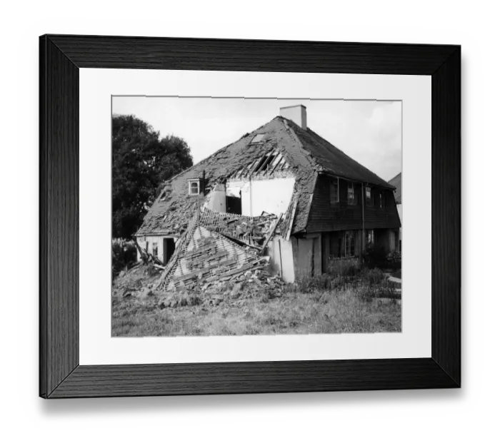 Framed Print : A destroyed home, after a German air raid