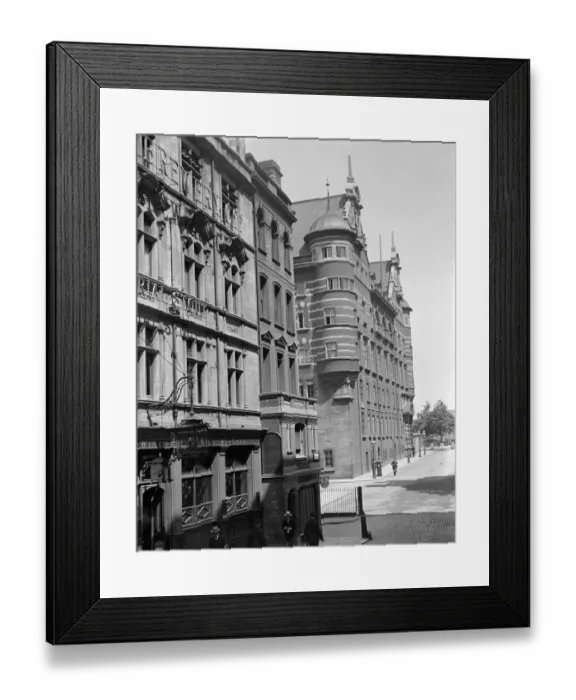 Framed Print : London street scene. The Norman Shaw Buildings seen from Parliament Street into Derby Gate Framed Print : London street scene. The Norman Shaw Buildings seen from Parliament Street into Derby Gate
