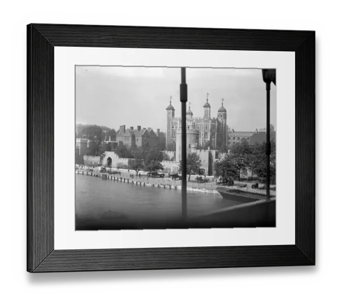 Framed Print : Edwardian London. The White Tower in the Tower of London, seen from Tower Bridge Framed Print : Edwardian London. The White Tower in the Tower of London, seen from Tower Bridge