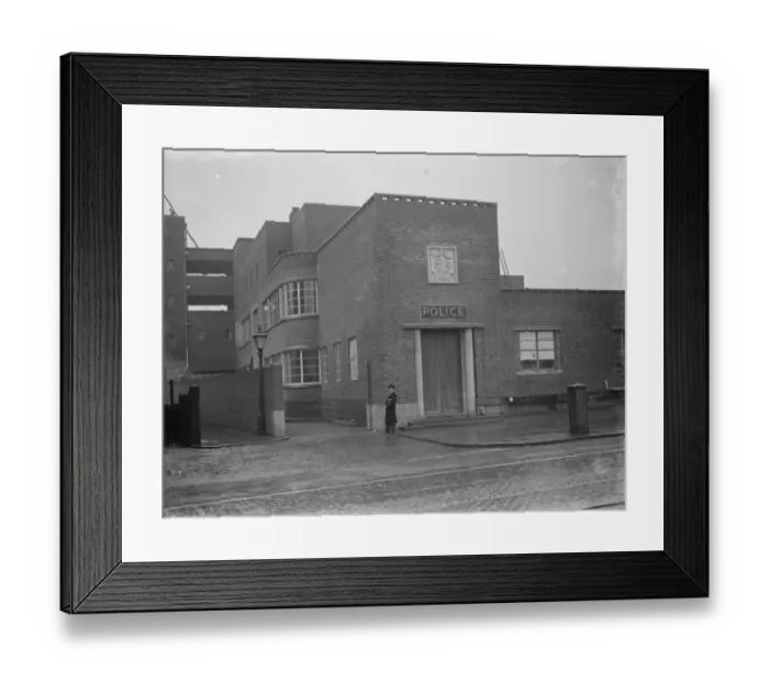 Framed Print : A modern police station on Wellhall Road, Eltham, London. 1938