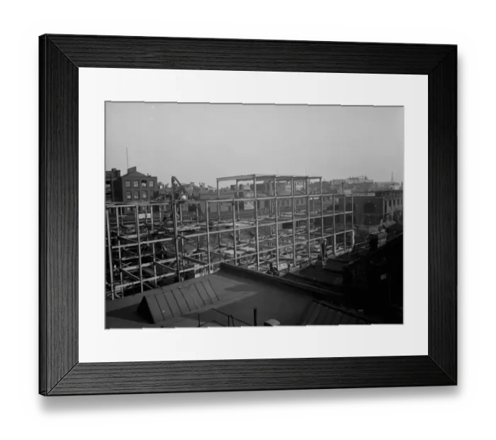 Framed Print : Shoreditch Town Hall, steelwork by E Wood and Company. 1937 Framed Print : Shoreditch Town Hall, steelwork by E Wood and Company. 1937
