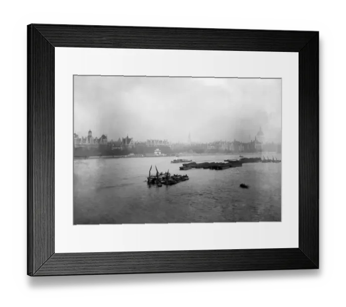 Framed Print : A view from the south side of the RiverThames showing the dome of St Pauls Cathedral Framed Print : A view from the south side of the RiverThames showing the dome of St Pauls Cathedral