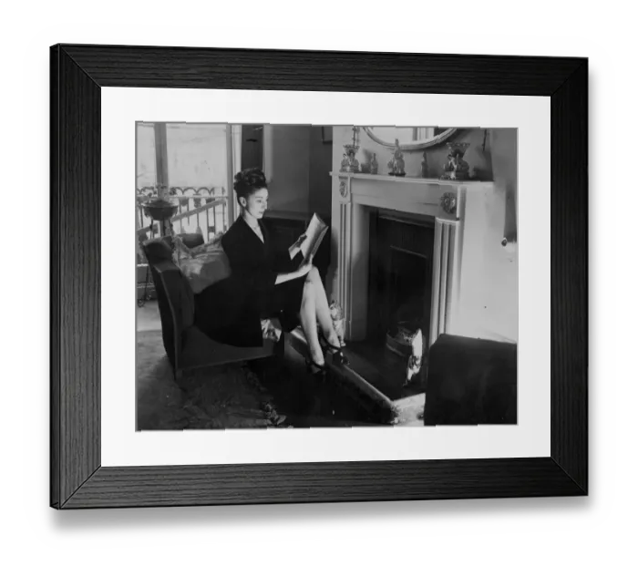 Framed Print : Margot Fonteyn at home. A quiet read by the fireside before leaving for the Royal Opera House Framed Print : Margot Fonteyn at home. A quiet read by the fireside before leaving for the Royal Opera House