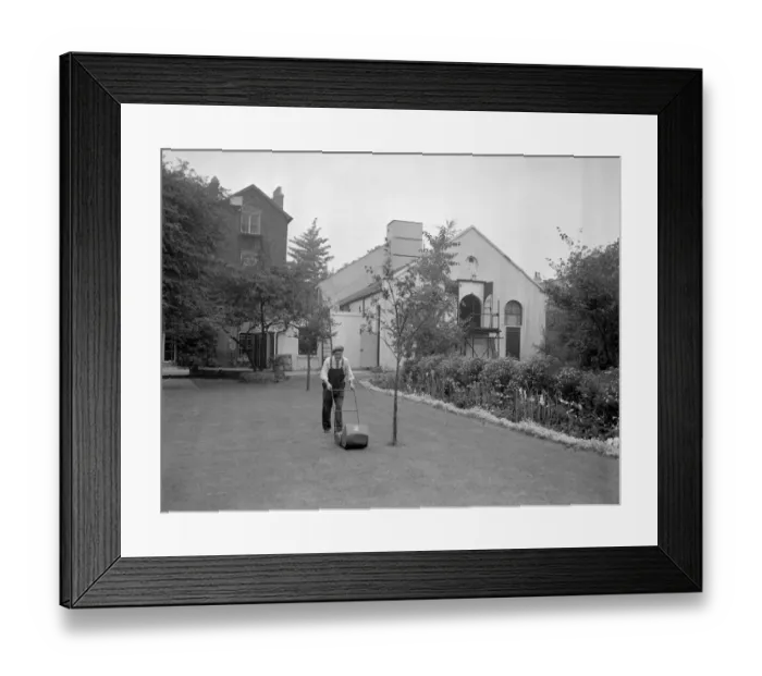 Framed Print : The small white building is Londons only back garden theatre, The Mermaid. Founded Framed Print : The small white building is Londons only back garden theatre, The Mermaid. Founded