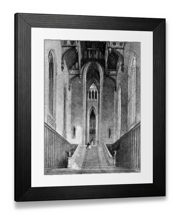 Framed Print : Fronthill Abbey: Interior of the Great Western Hall This Unique building, a wonderful