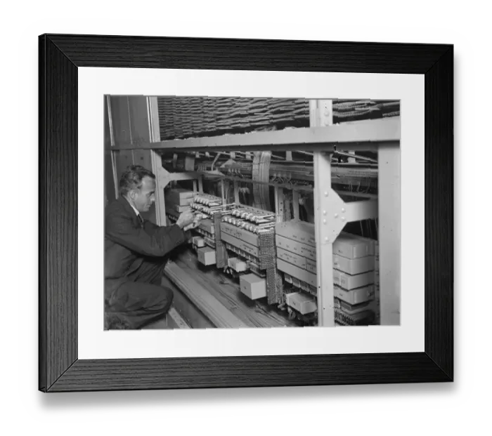 Framed Print : Prince of Wales to inspect international telephone exchange. The Prince of Wales Framed Print : Prince of Wales to inspect international telephone exchange. The Prince of Wales
