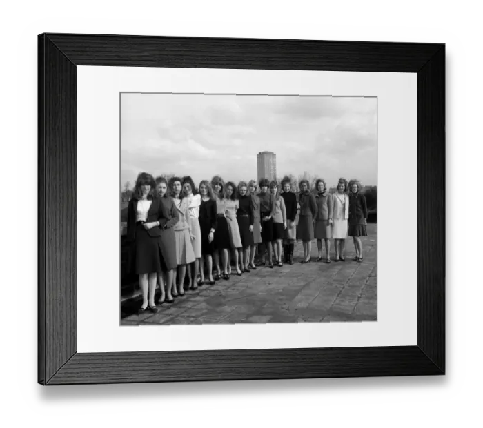 Framed Print : The announcement of the girls who have been chosen to model in the Berkeley Debutante
