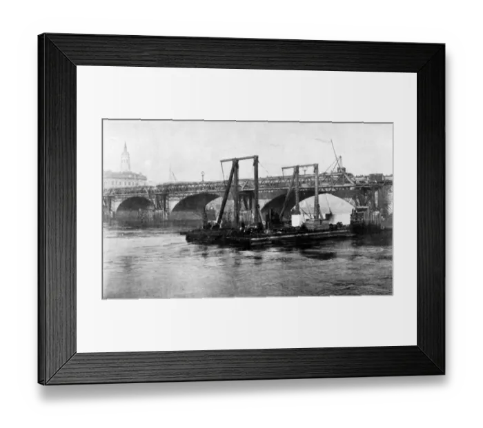 Framed Print : The Widening of London Bridge building the temproray structure September 27 1902 Framed Print : The Widening of London Bridge building the temproray structure September 27 1902
