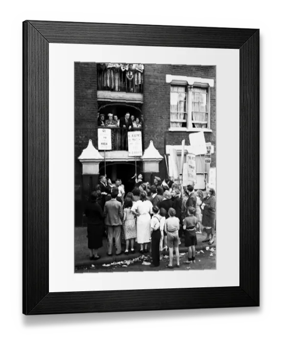 Framed Print : Wives as pickets in East End no rent strike. What is stated to be the largest Framed Print : Wives as pickets in East End no rent strike. What is stated to be the largest