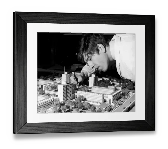 Framed Print : Architects model of Kidbrooke Estate, London 26th November 1968 Framed Print : Architects model of Kidbrooke Estate, London 26th November 1968