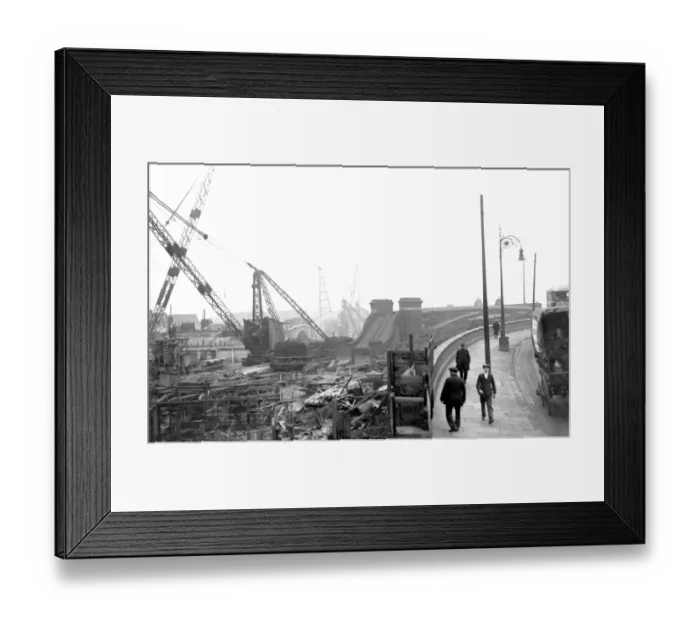 Framed Print : Building Canning Town Bridge. 1933 Framed Print : Building Canning Town Bridge. 1933