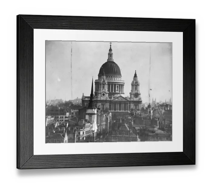 Framed Print : A view of the impressive St Pauls Cathedral which although the centre of many Blitzes Framed Print : A view of the impressive St Pauls Cathedral which although the centre of many Blitzes