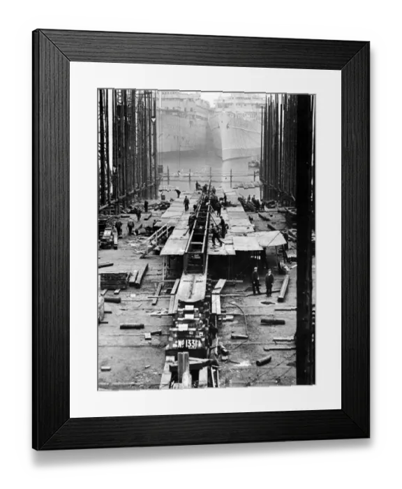 Framed Print : The keel and laid this week for the second of two combined passenger and cargo ljiners