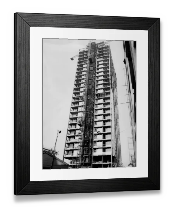 Framed Print : Londons Highest Flats, a 25 storey tower block in Draper Street, Southwark, was Framed Print : Londons Highest Flats, a 25 storey tower block in Draper Street, Southwark, was