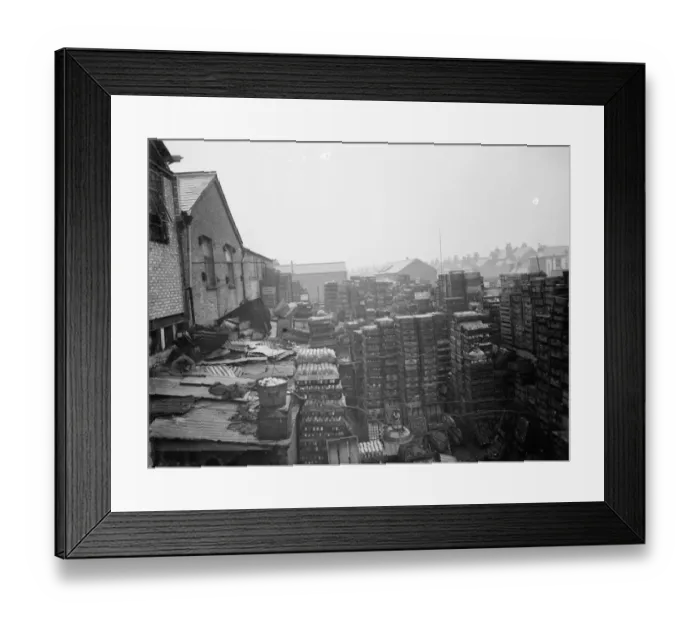 Framed Print : Collins brothers building company. Their rebuilding scheme of the local bottle factory Framed Print : Collins brothers building company. Their rebuilding scheme of the local bottle factory