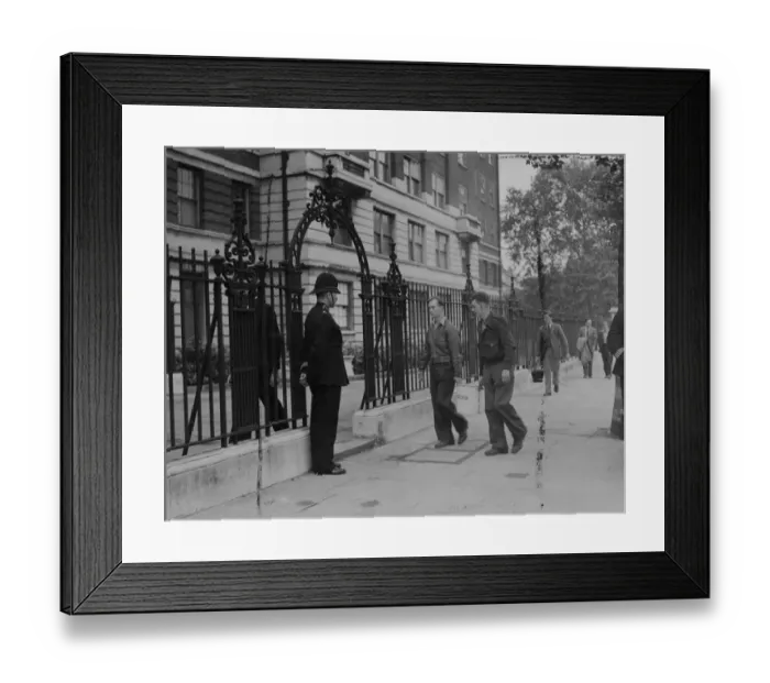 Framed Print : The 50 families of squatters who yesterday took possession of Abbey Lodge, a block Framed Print : The 50 families of squatters who yesterday took possession of Abbey Lodge, a block